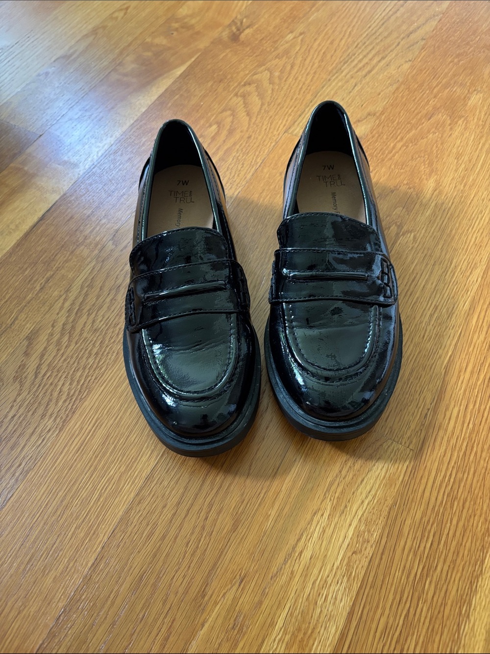 Time and Tru Women's Black Patent Loafers